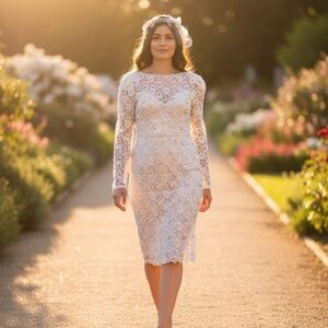 Elegant White Lace Dress